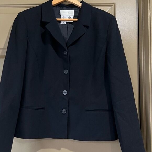 Vintage Casual Corner Black Wool Womens 12 Blazer Jacket - Picture 1 of 6
